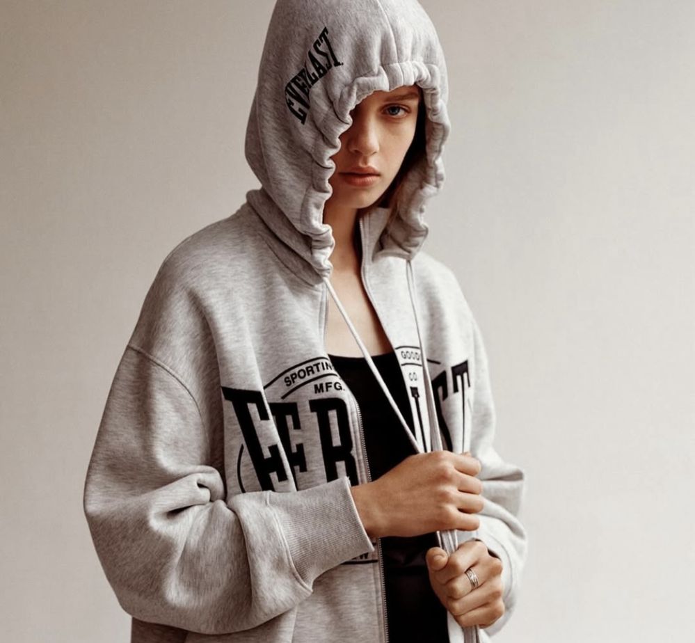 Худи толстовка зип Zara Everlast , оверсайз