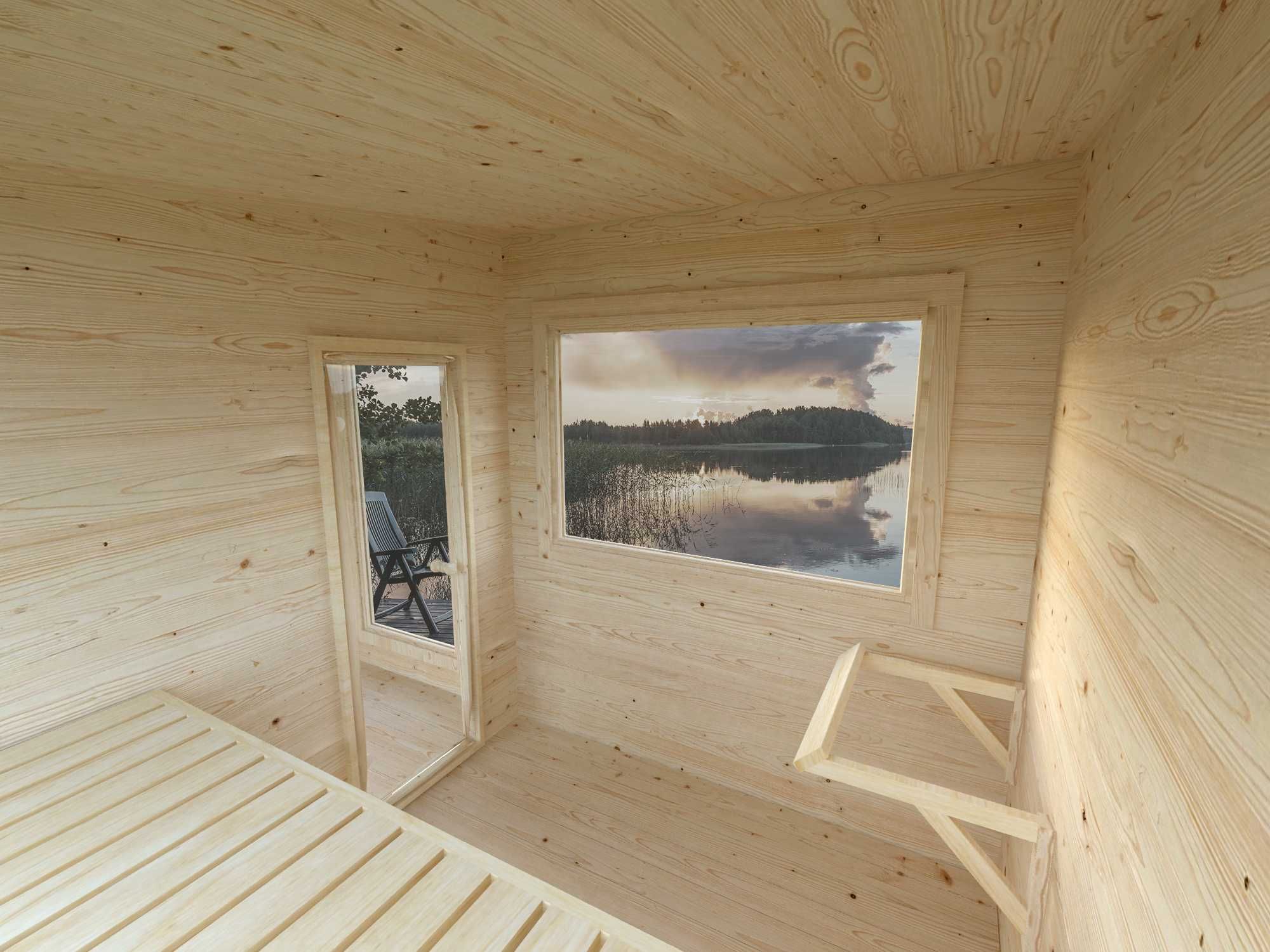 Sauna ogrodowa prostokątna, świerk skandynawski