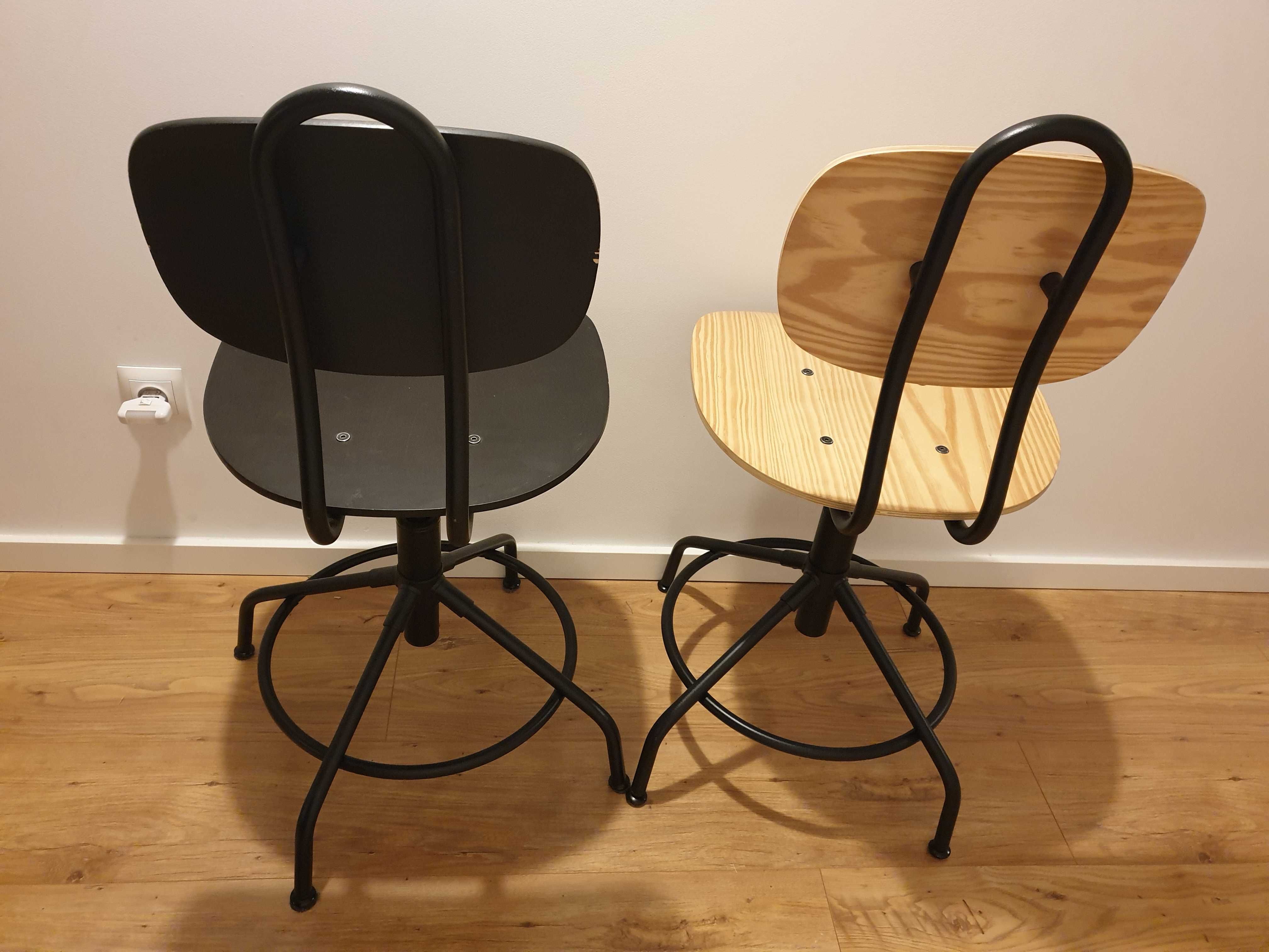 Krzeslo biurowe obrotowe Ikea KULLABERG drewniane fotel biurowy