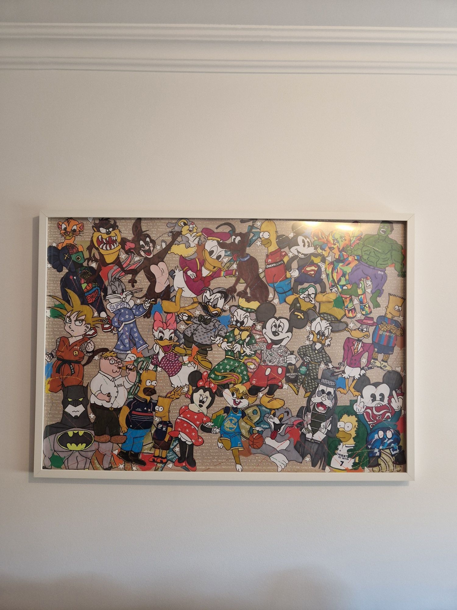Quadro Disney em cartolina a Posca (com moldura)