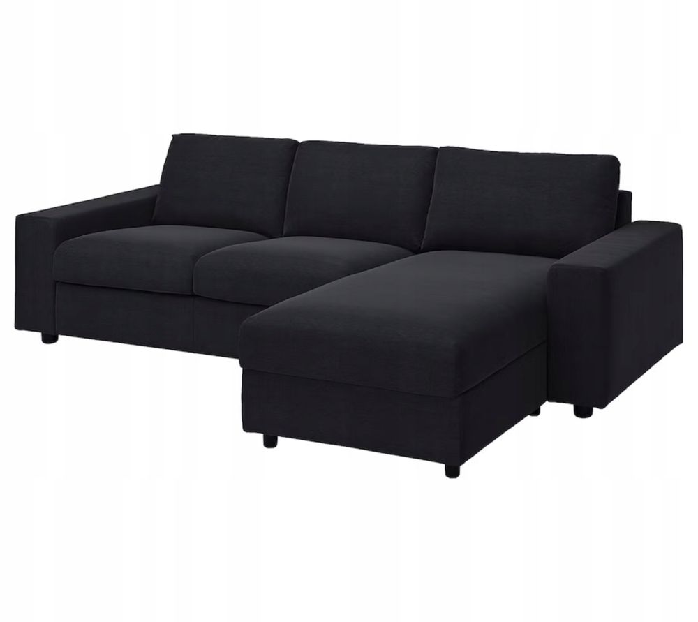 Czarny narożnik Vimle ikea jak nowy