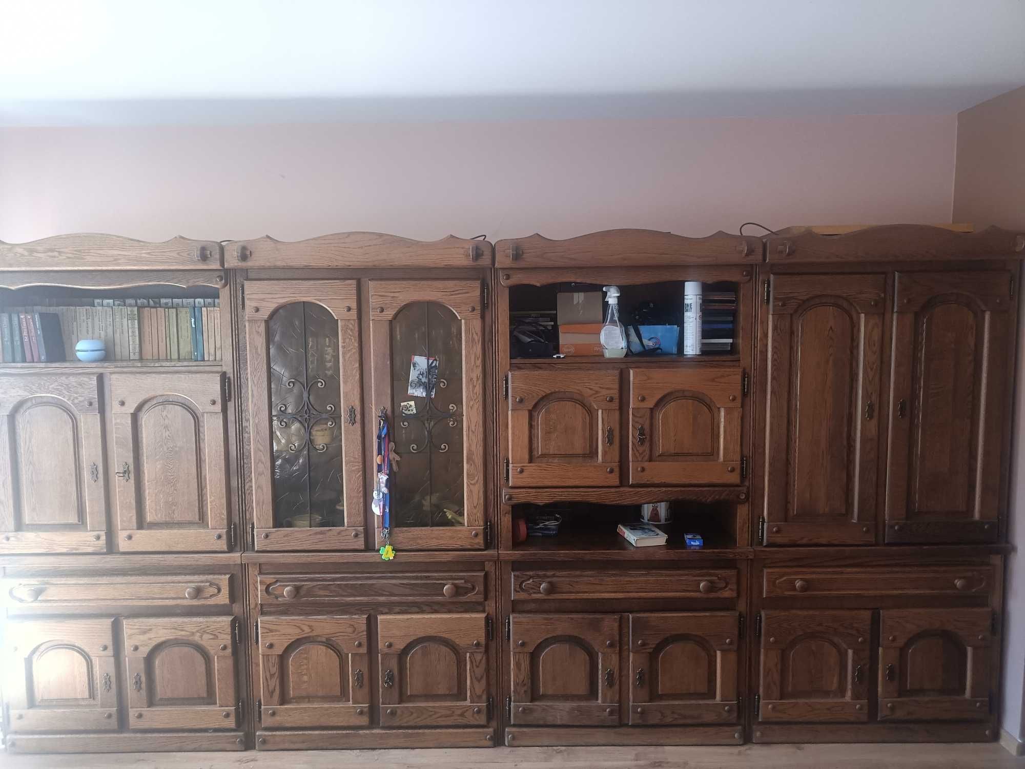 Meblościanka dębowa w stylu retro