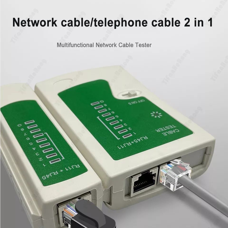 Testador Cabo Rede RJ45 RJ11 Cat5 Cat6

Inclui uma Bolsa preta.
Funcio