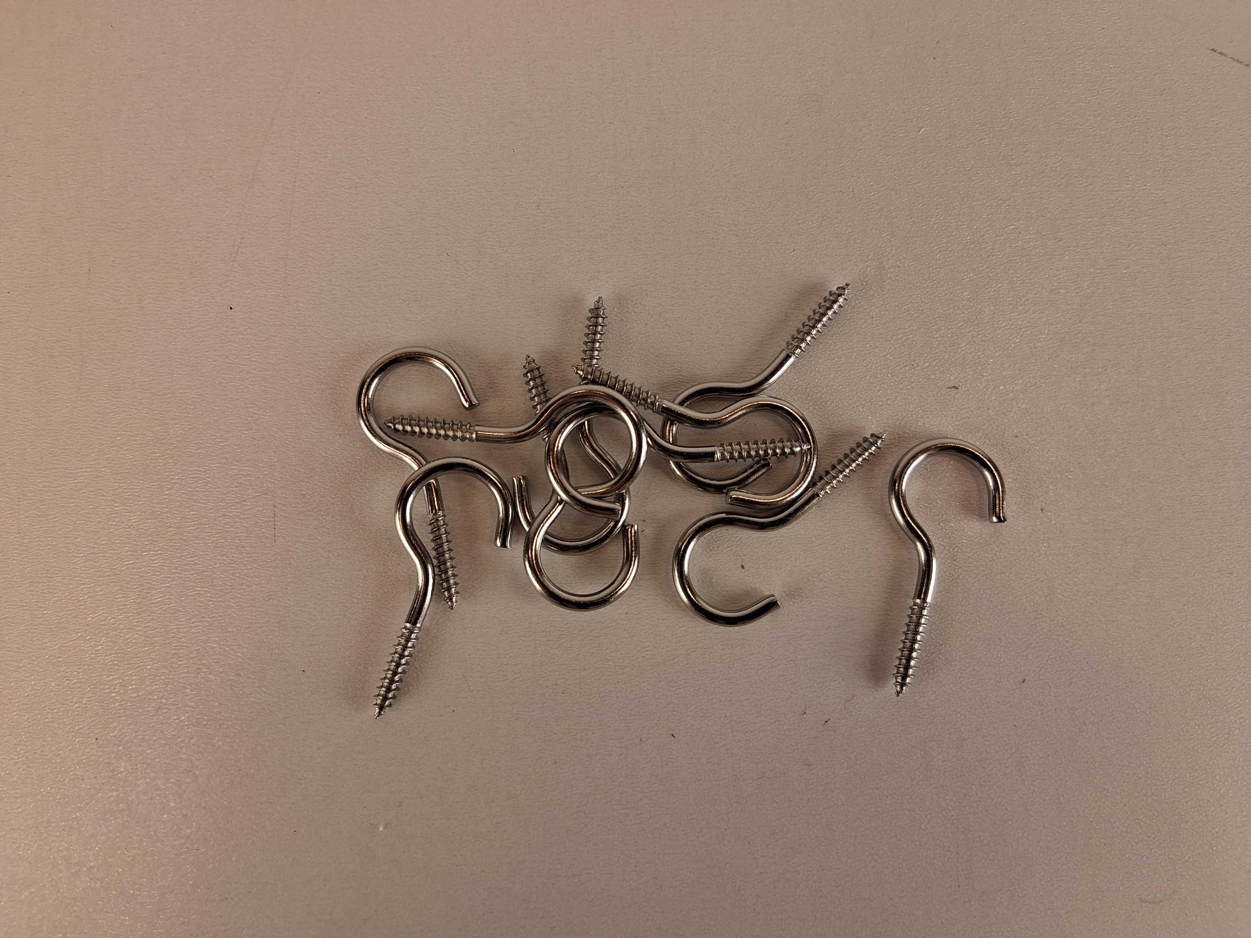 E076 Zestaw Haczyków Metalowych Śrubowych Ocynkowanych 10 Sztuk