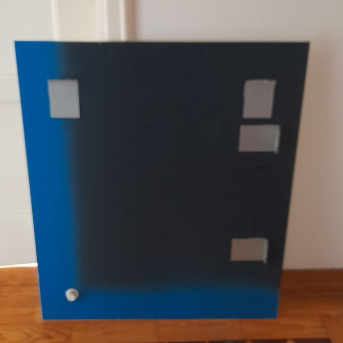 Espelho WC -  rebordo em Azul