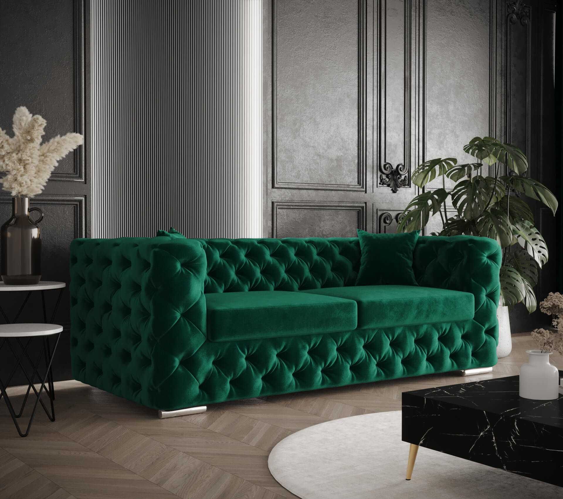 Sofa Boston Chesterfield Rozkładana Funkcja Spania Elegancka VeroLux