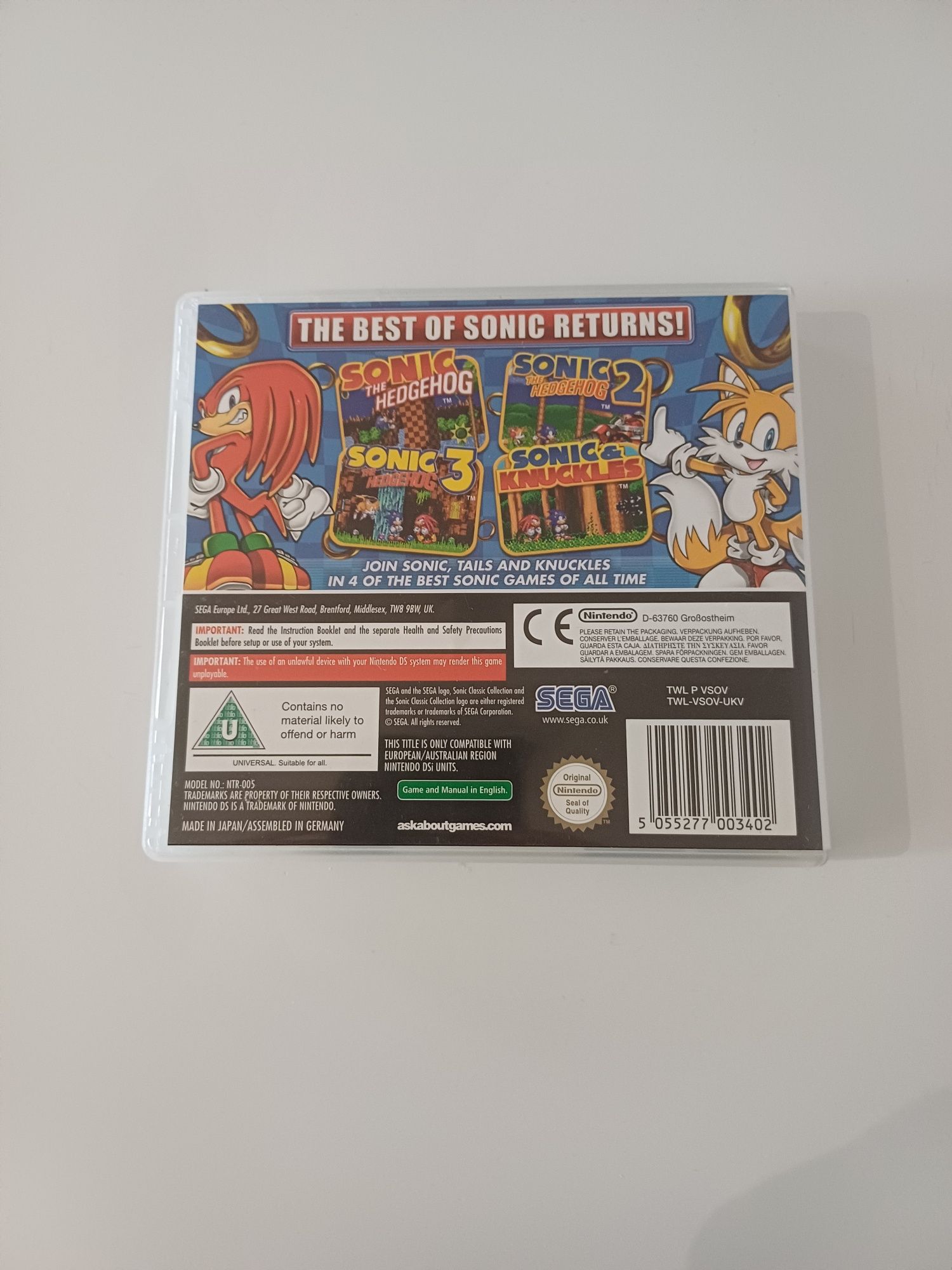 Sonic Classic Collection Nintendo DS oryginalna