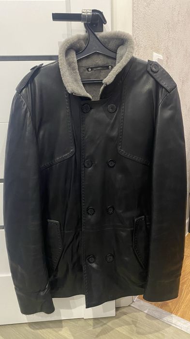 Чоловіча шкіряна зимова куртка