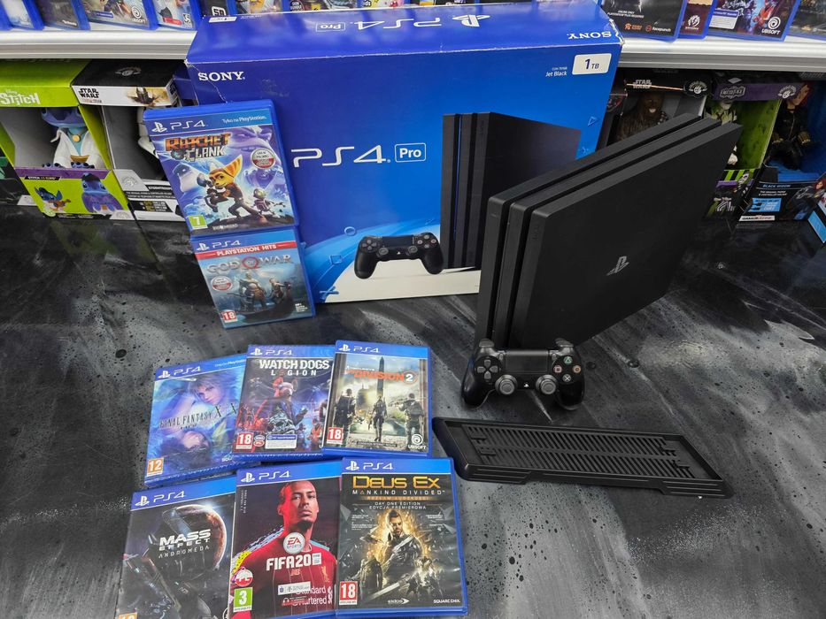 Konsola Playstation 4 PS4 PRO 1TB + 8 gier Gwar 6 mies SKLEP ZAMIANA