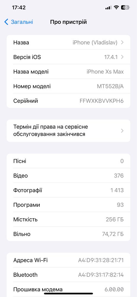 Iphone xs max 256 гб