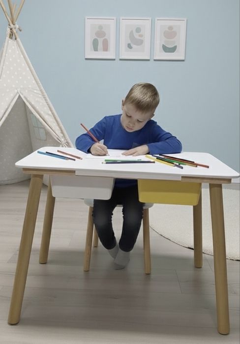 Столик дитячий монтесорі детский з лотками лего стільчик кріселко