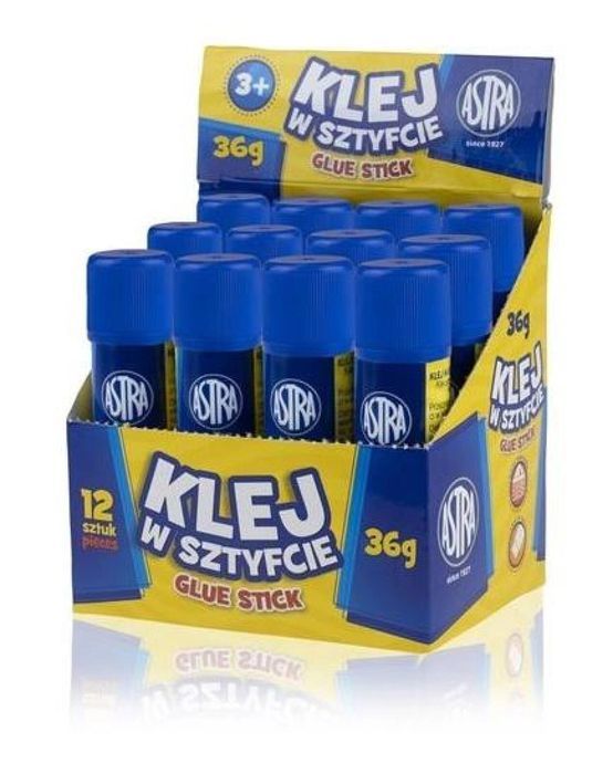 Klej w sztyfcie 36g (12szt) ASTRA ASTRA papiernicze pudełko,