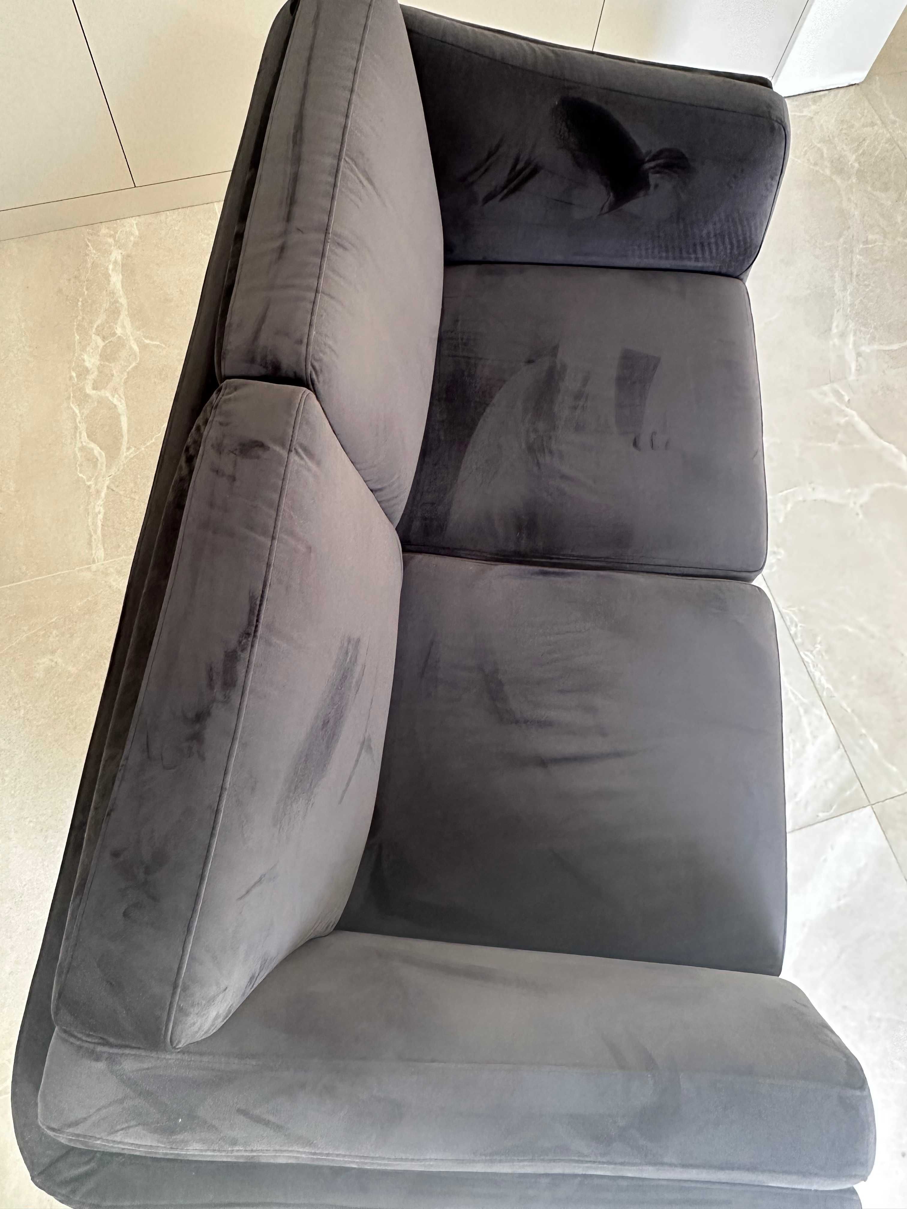 SOFA 2-osobowa VOX czarny velur