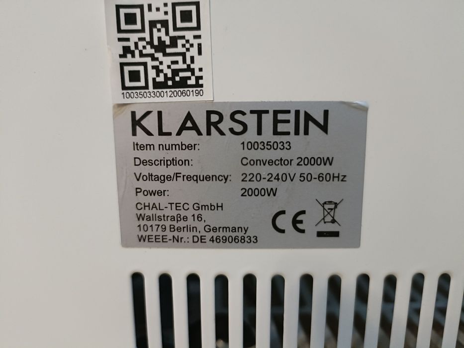 Grzejnik Convector Klarstein 2000W