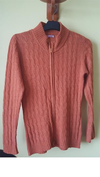 Włoski Sweter Wełna Merino Kaszmir Hekla&Co. roz.40 Pomarańczowy