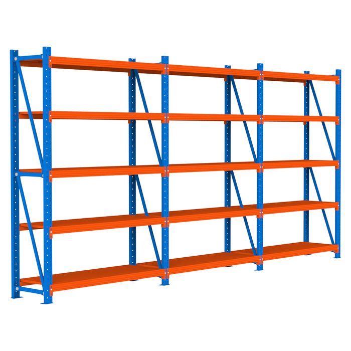 Regał magazynowy 5-półkowy FORTIS LIGHT 200x585x50 cm zestaw 3 moduły