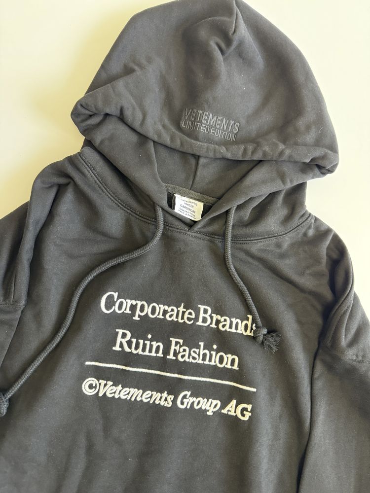 худи Vetements Corporate Brands Ruin Fashion balenciaga rick owens M L