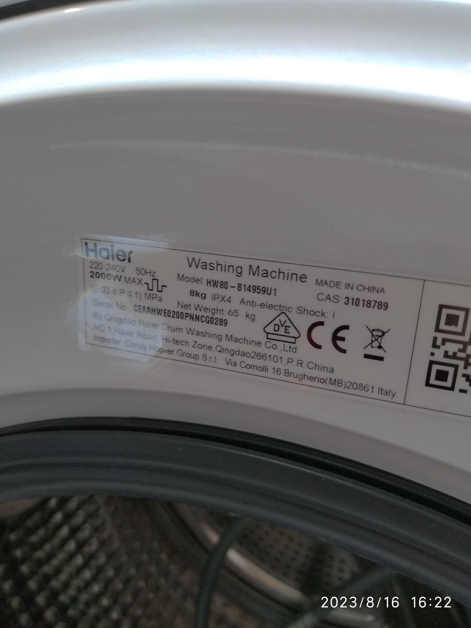 OUTLET Janki ul Wspólna 6 Pralka HAIER I-Pro 5 HW80-B14959U1-S 8kg