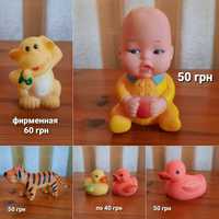 Резиновые игрушки для детей мягкие животные, уточки, пупс