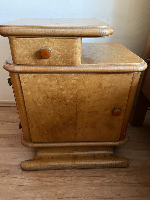 Łóżko z nocnymi stolikami antyk Ok 1930rok- art deco