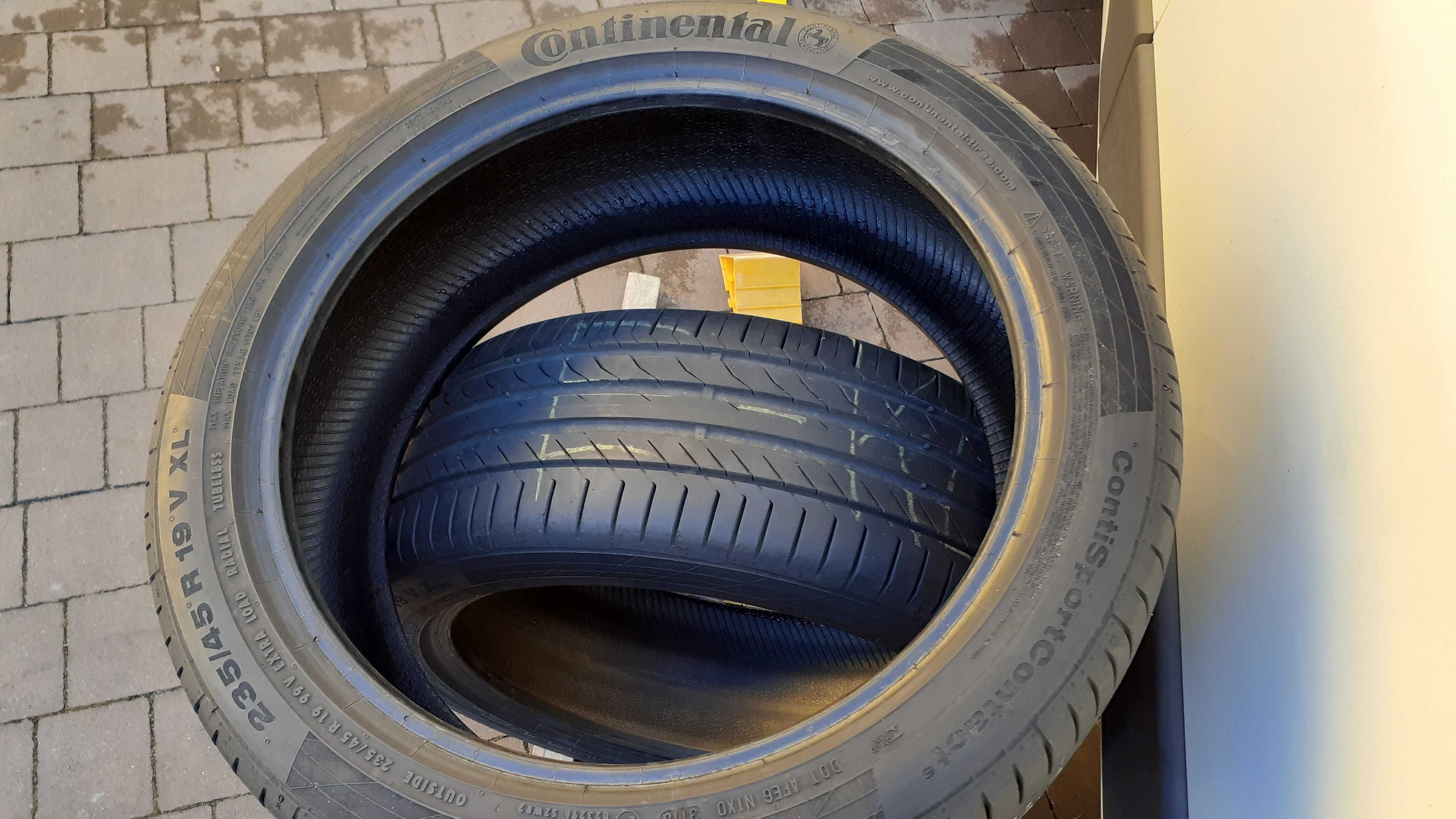 Opony 2x CONTINENTAL Sport Contact 5 235/45R19 99V 6-6,5 mm, 2018r.