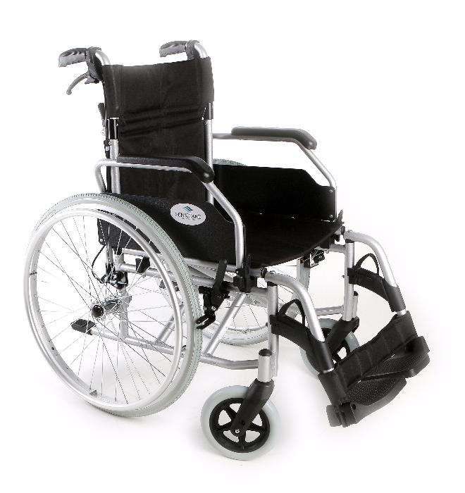 SENSICARE - Cadeira De Rodas Em Alumínio com Travão de Cuidador NOVA