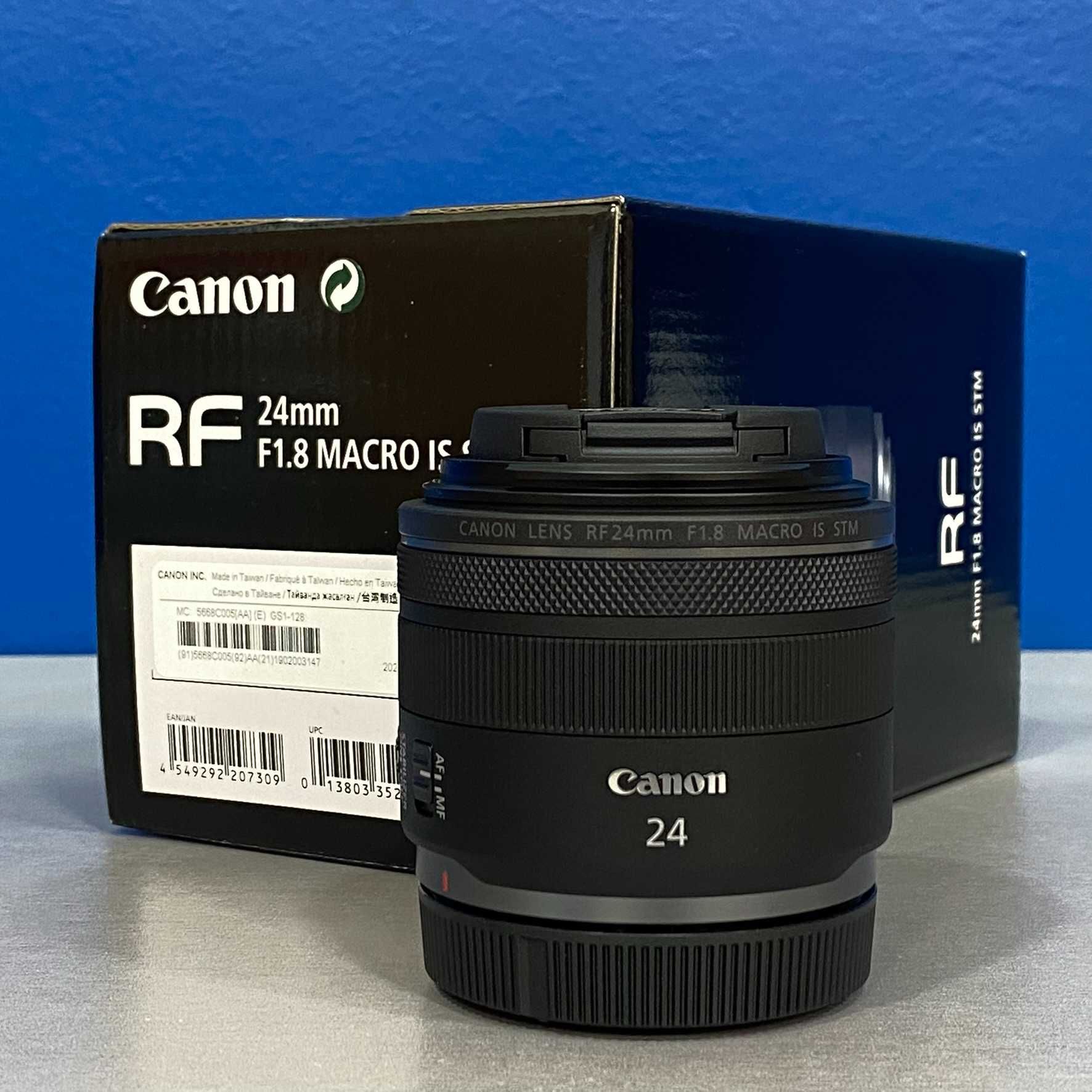 Canon RF 24mm f/1.8 Macro IS STM - NOVA - 3 ANOS DE GARANTIA