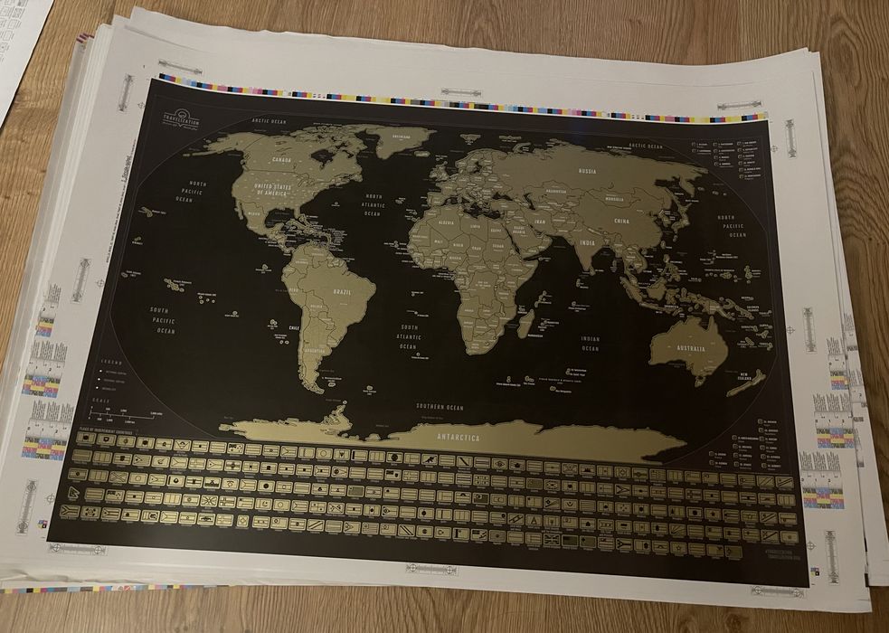 Скретч-карта світу, Карта світу , Travel Map Black World (англ.)