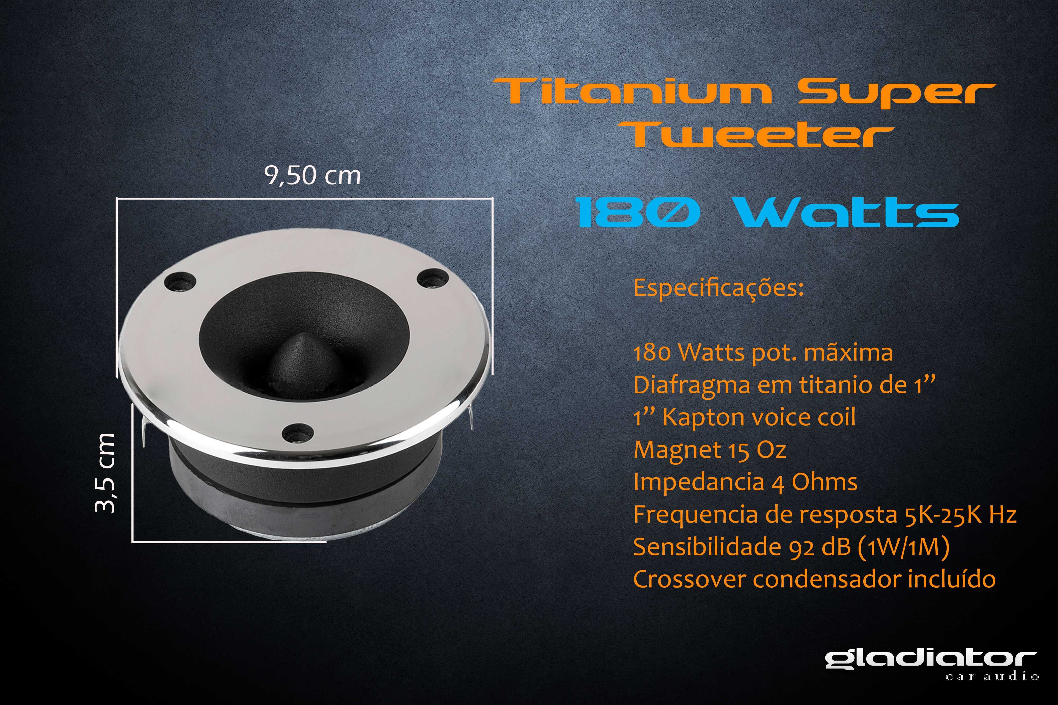 Super Titanium Car Audio 1" Tweeter 180 W MAX. - NOVO