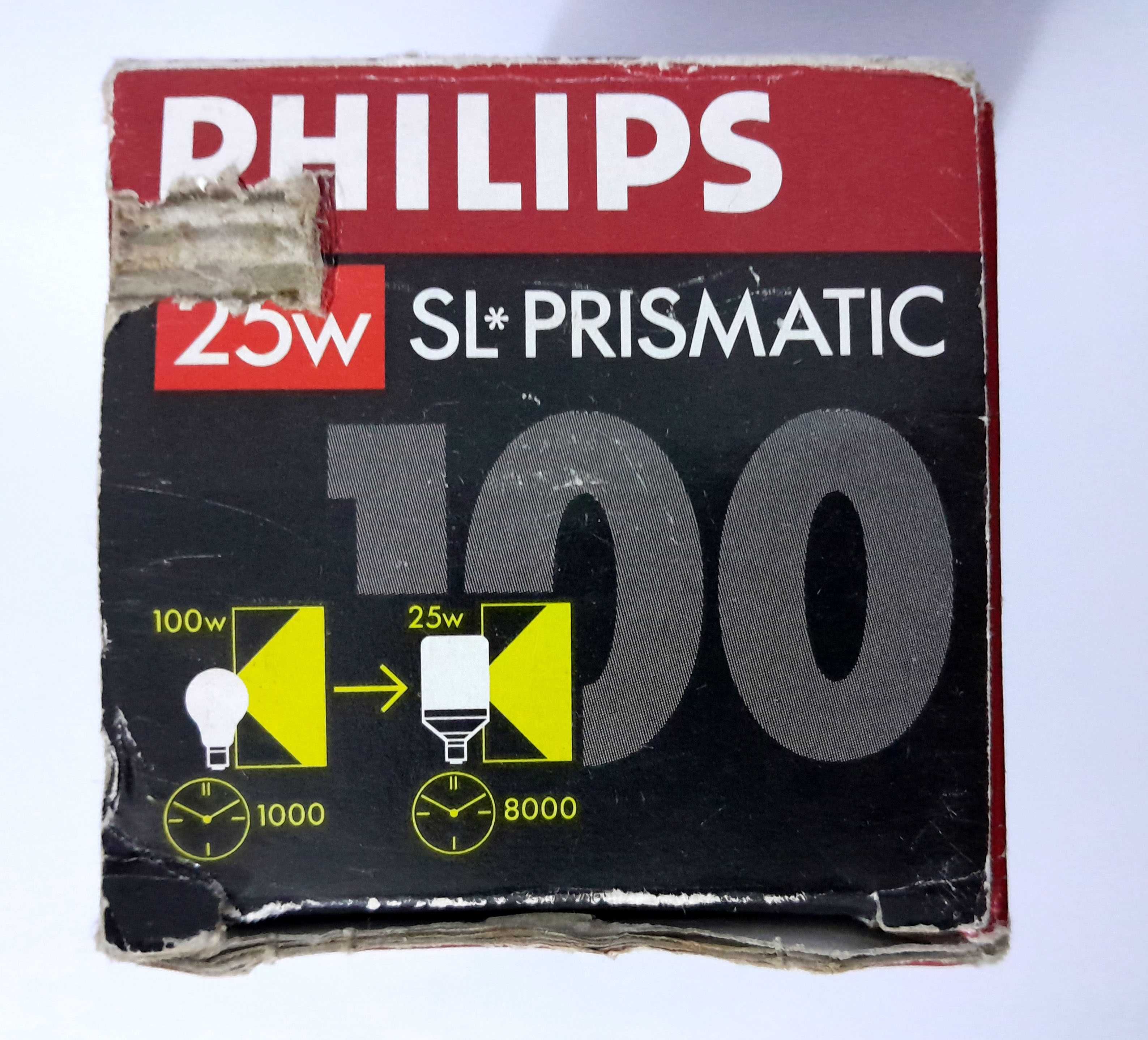 Lâmpada antiga economizadora Philips SL 25 Prismatic 25w (1200 lumen)
