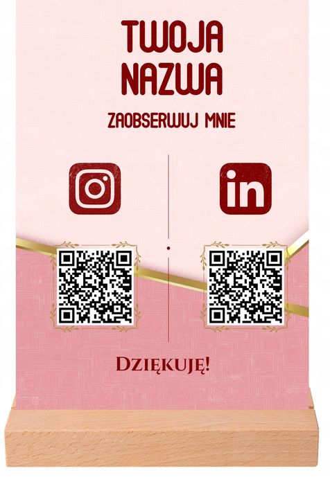 Tabliczka Statuetka Personalizowana dla firmy Twoja Nazwa kody qr