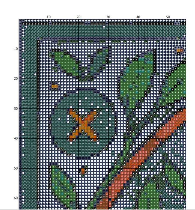 Схема вишивки хрестиком Лісова сова