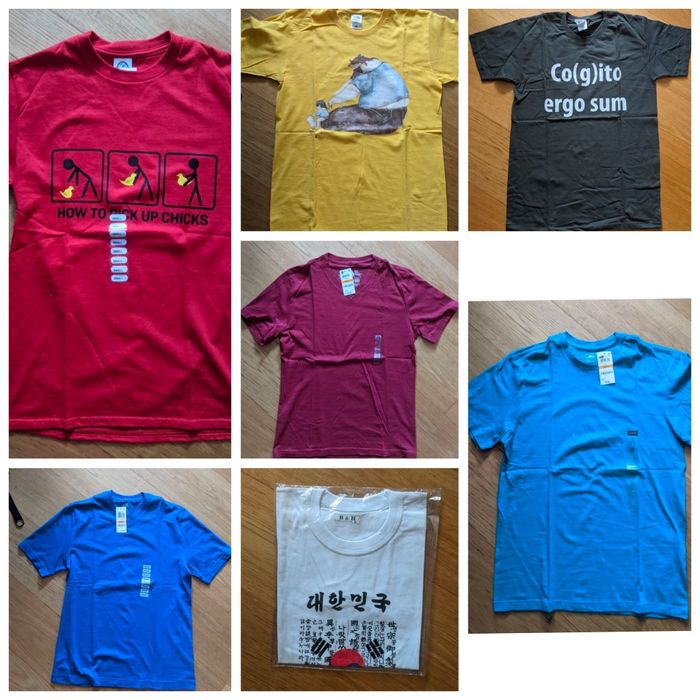 Футболки с прикольной надписью и без из США и Кореи
