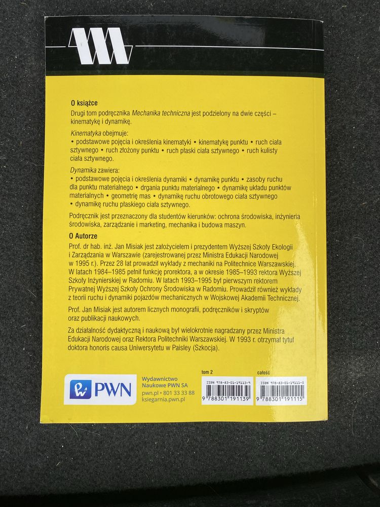 Jan Misiak Mechanika Techniczna tom 2 Kinematyka i Dynamika