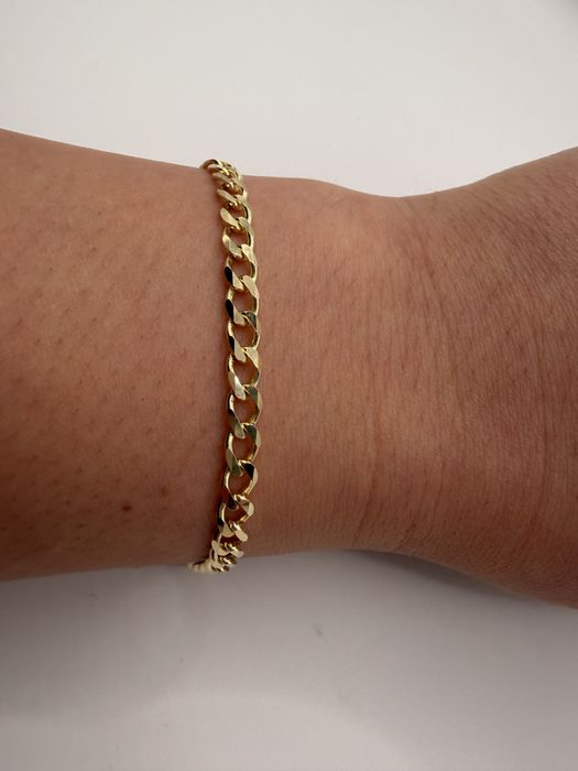 Złota bransoletka pancerka damska meska 585 18 cm