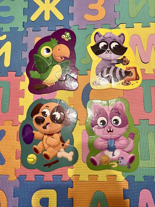 Пазли картонні з грою «Лісові звірі» та «Хатні улюбленці» Vladi Toys