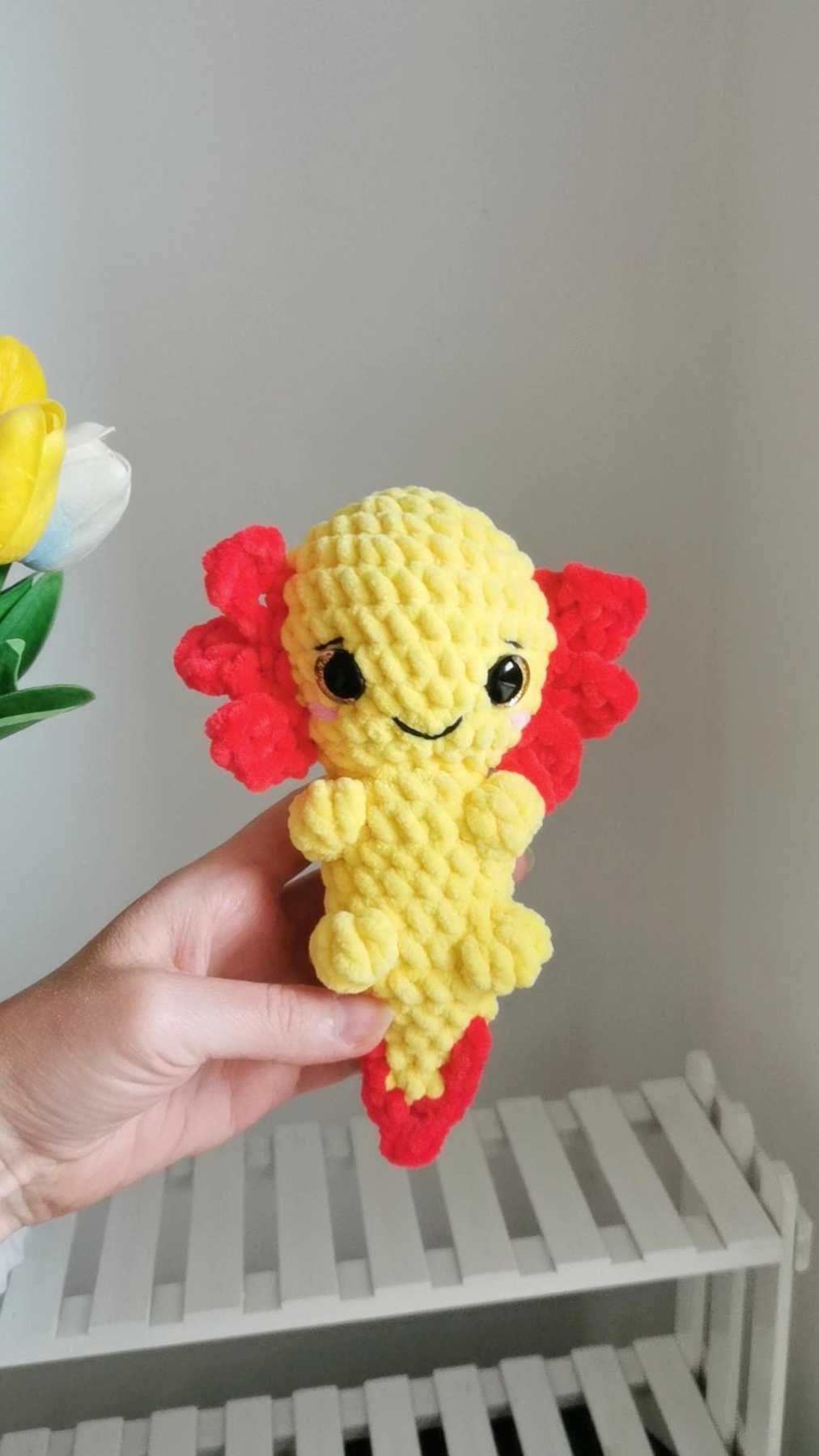 Aksolotl na szydełku handmade