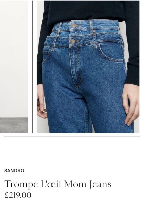 Sandro  Франция стильные джинсы мом