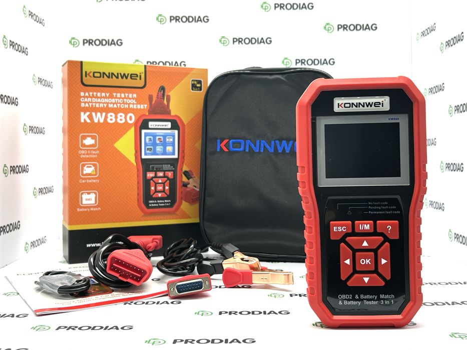 Konnwei KW880 (3 в 1) - тестер АКБ, автосканер, прив'язка АКБ