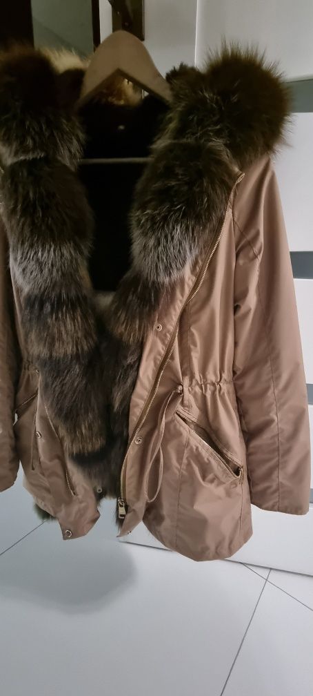 Nowa parka futerko naturalne