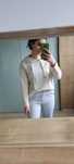 Bluza kremowa z kapturem Stradivarius S