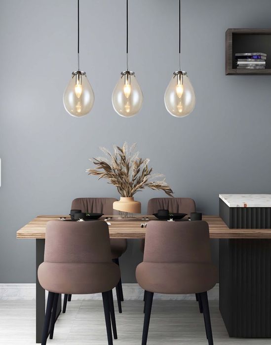 Lampa wisząca Fondi 3-punktowa szklane klosze