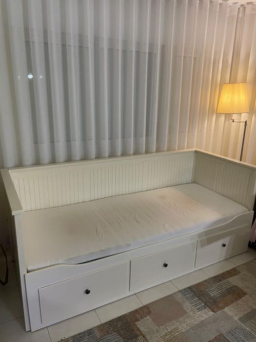 Cama solteiro casal c/ 3 gavetas Branca