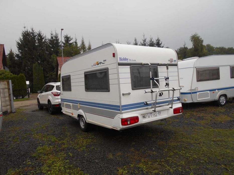Hobby DE LUXE 400  Świetny Stan Hobby 400 z Holandii+Namiot pełny zamykany+Letni+Bojler