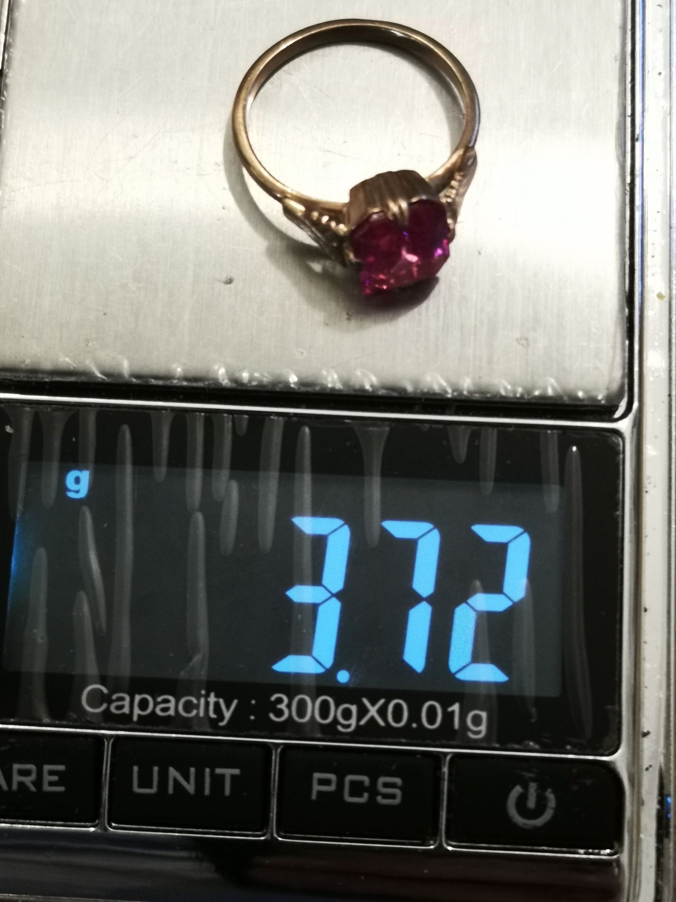 piękny stary ruski złoty pierścionek, złoto 583, R15 D228