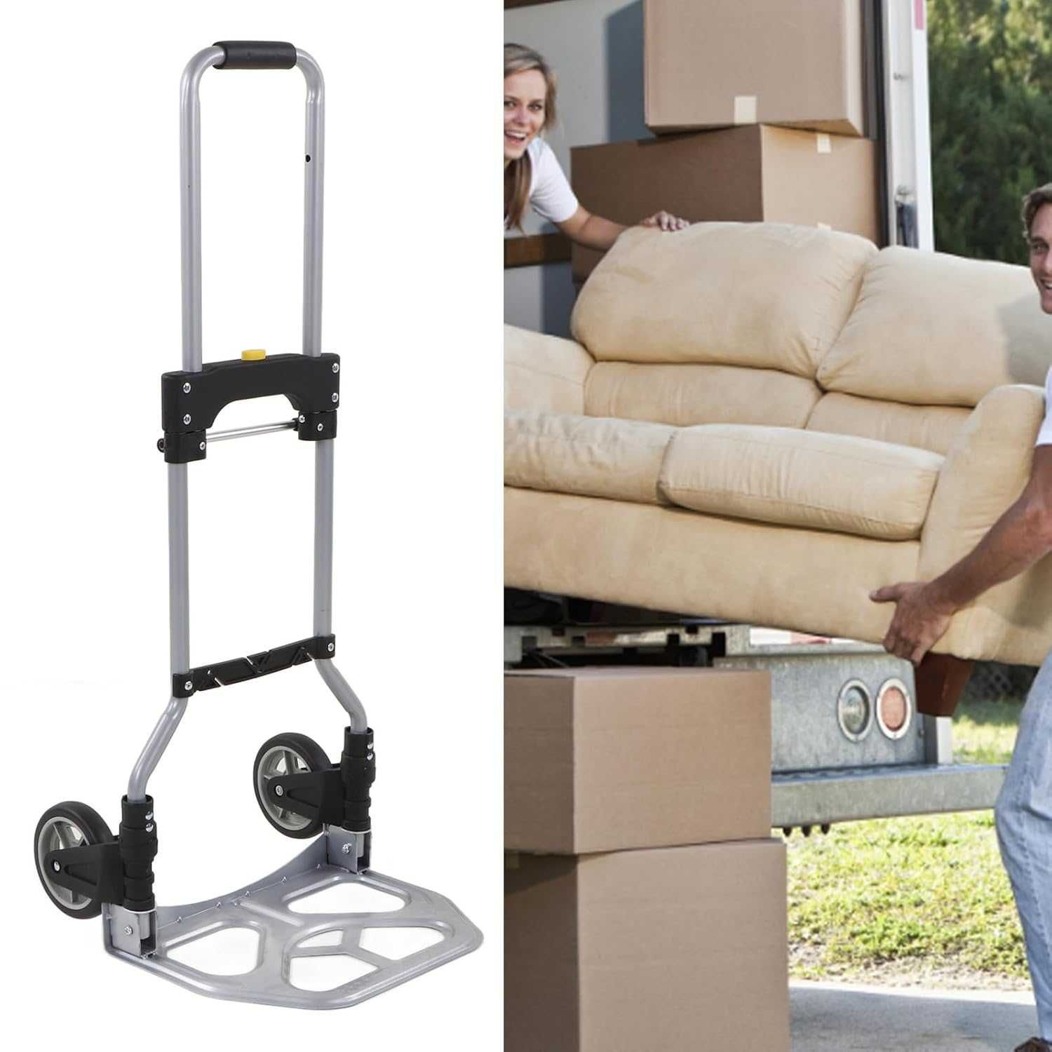 Aluminiowy wózek transportowy składany, udźwig 70 kg