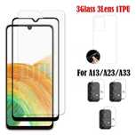 Conjunto de 1 capa silicone Preta  + 2 Películas para Samsung A13 5G