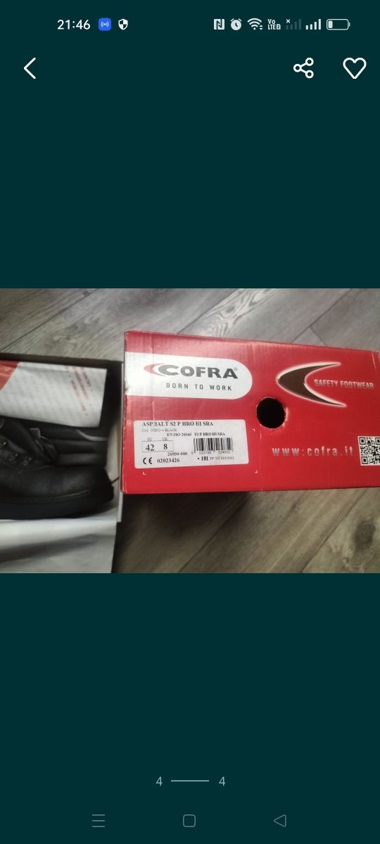 Buty robocze cofra nowe 42