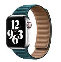 Pasek do zegarka Apple Watch ciemny zielony/brązowy 42-44mm