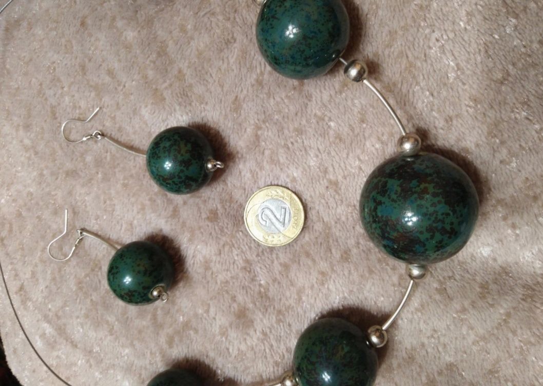 Komplet zielonej biżuterii